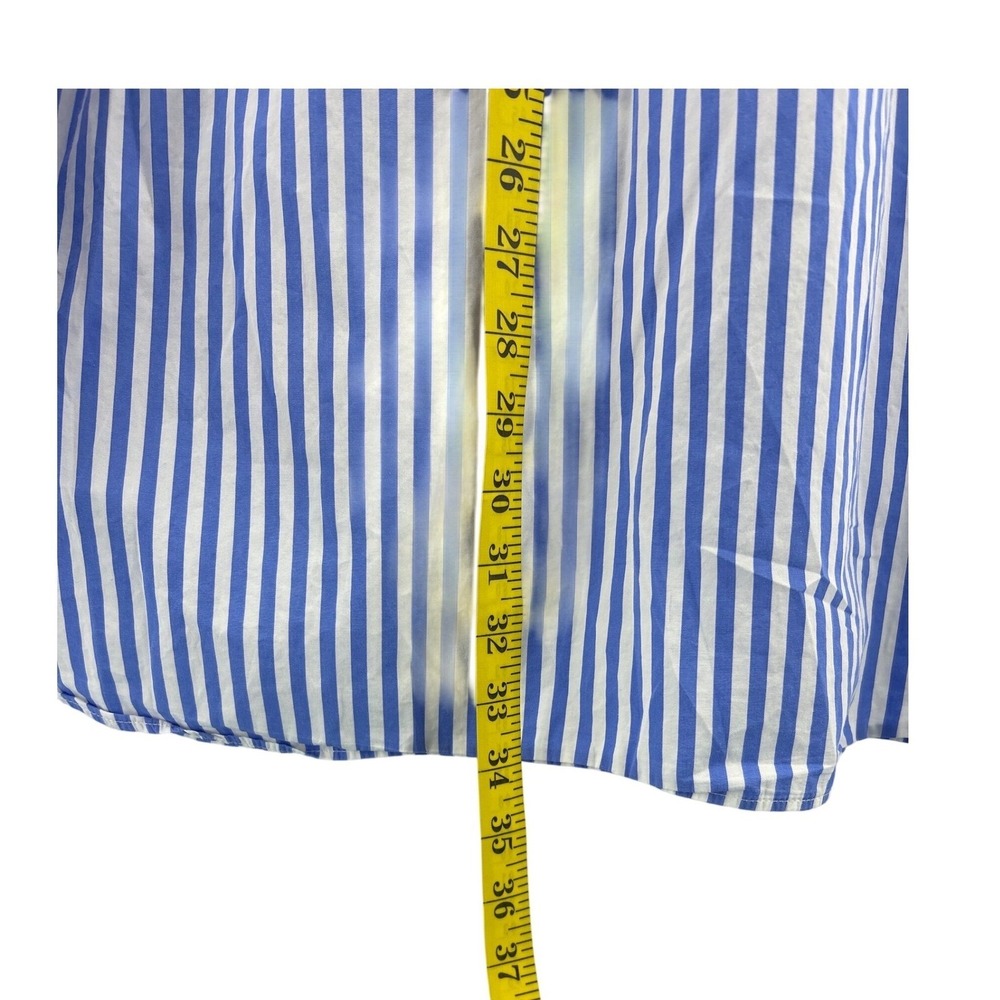 Maus & Hoffman Mens Blue White Striped Egyptian Cotton Button Down Shirt Large - Picture 3 of 10